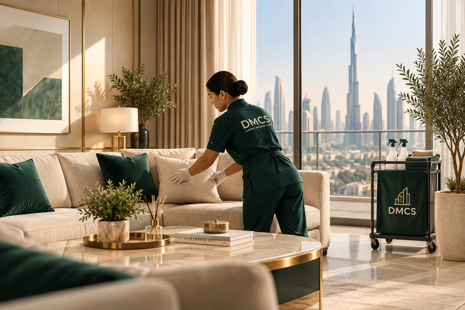 Residential cleaning in a Dubai apartment