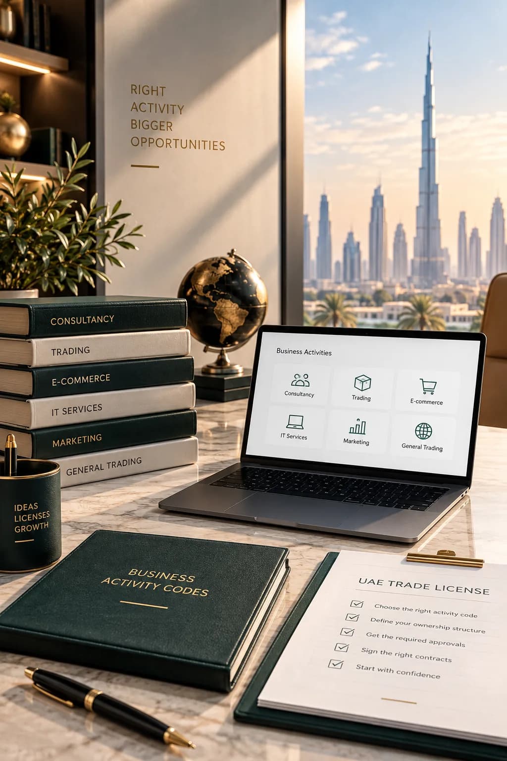 Consultancy activity codes on a Dubai license