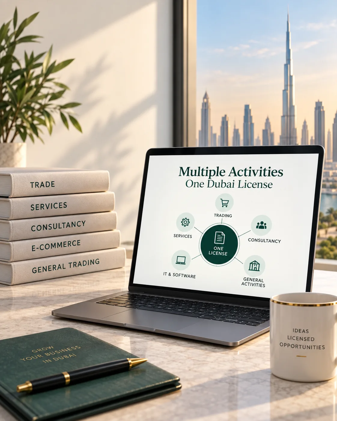 Related trading activities grouped under one Dubai license