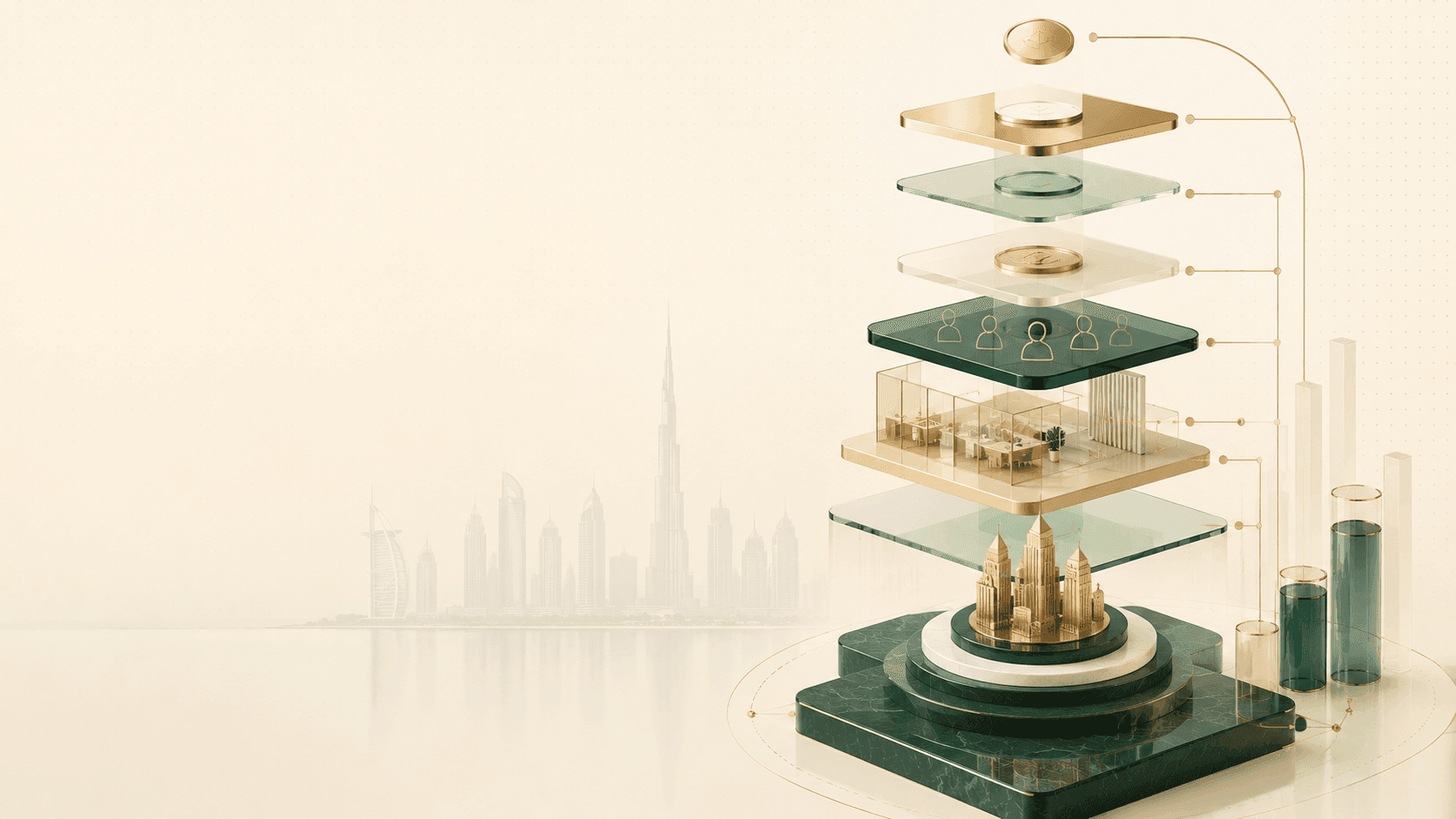 Desk scene representing itemized LLC formation costs in Dubai