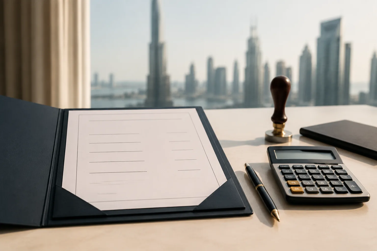 Itemized MOA notarization cost breakdown for Dubai