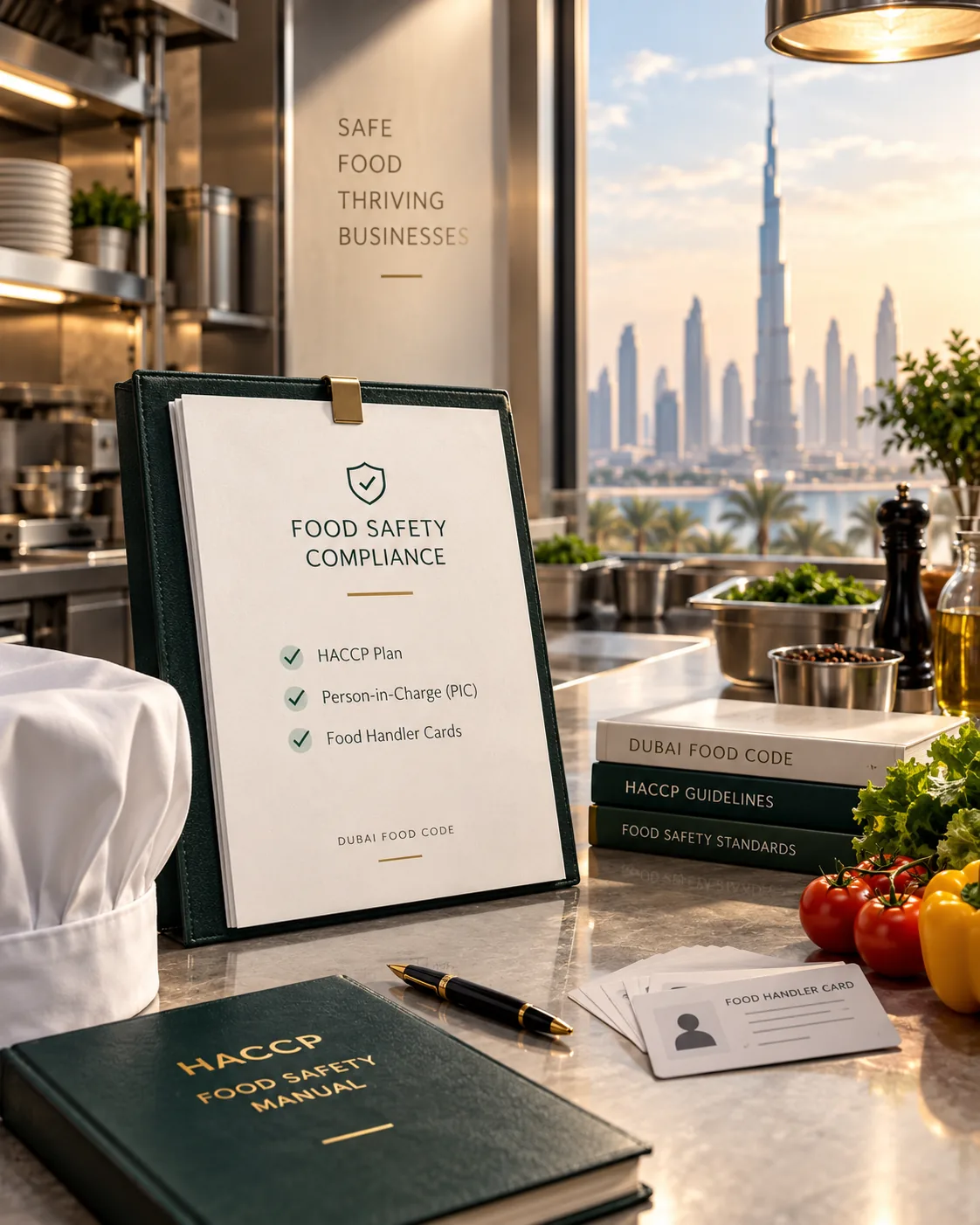 Dubai restaurant kitchen meeting Dubai Food Code standards