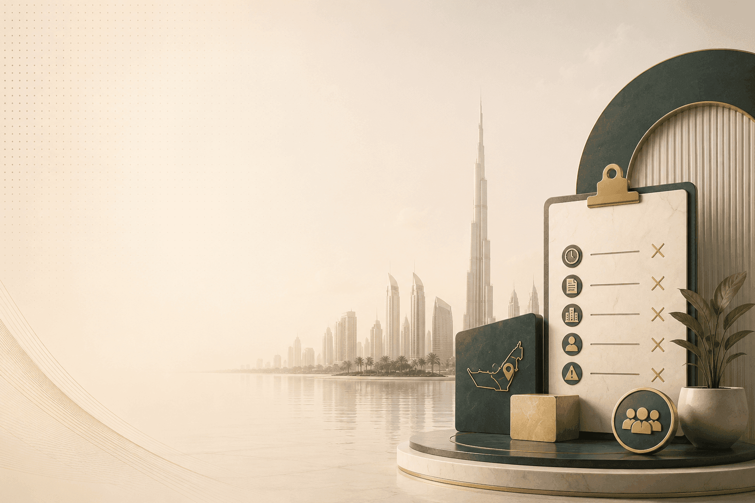 Illustration representing common Dubai mainland company setup mistakes