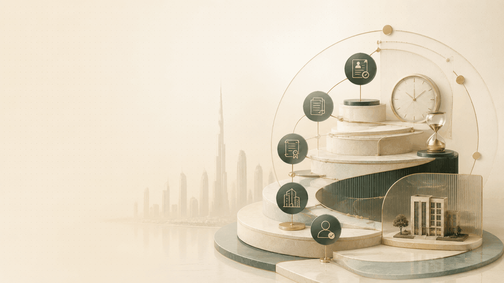 Illustration representing how long a Dubai mainland company takes to set up