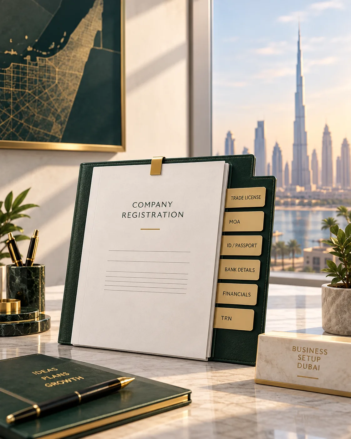 Trade licence, Emirates ID and financial statements for a UAE corporate tax registration