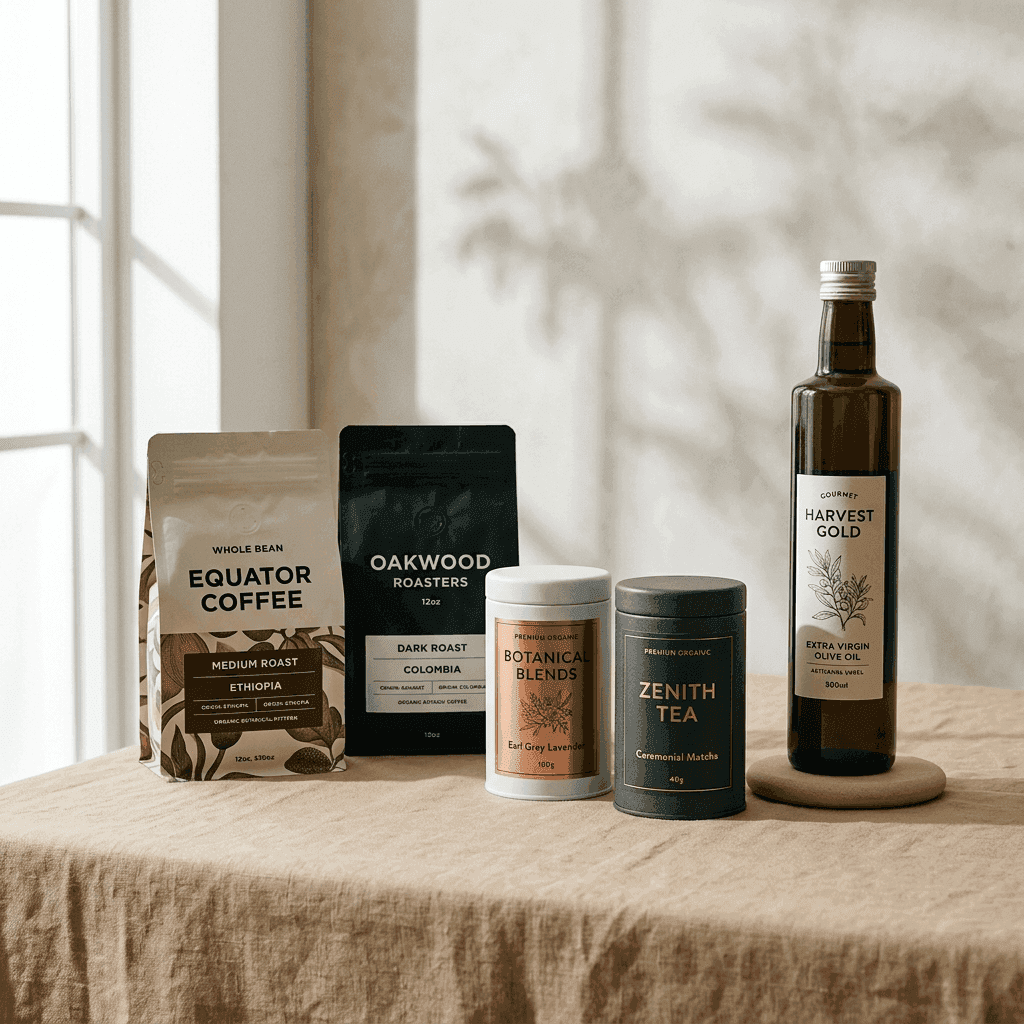 Foodstuff, coffee, tea and beverage goods grouped together under a single Dubai trade license