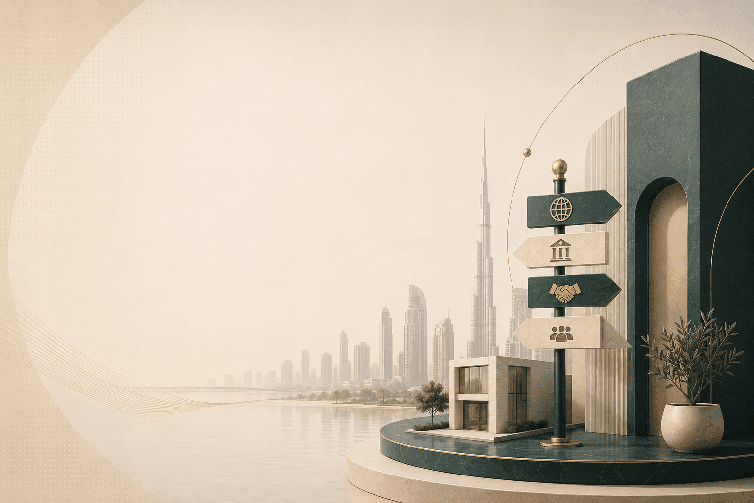 Illustration representing converting a free zone company to mainland