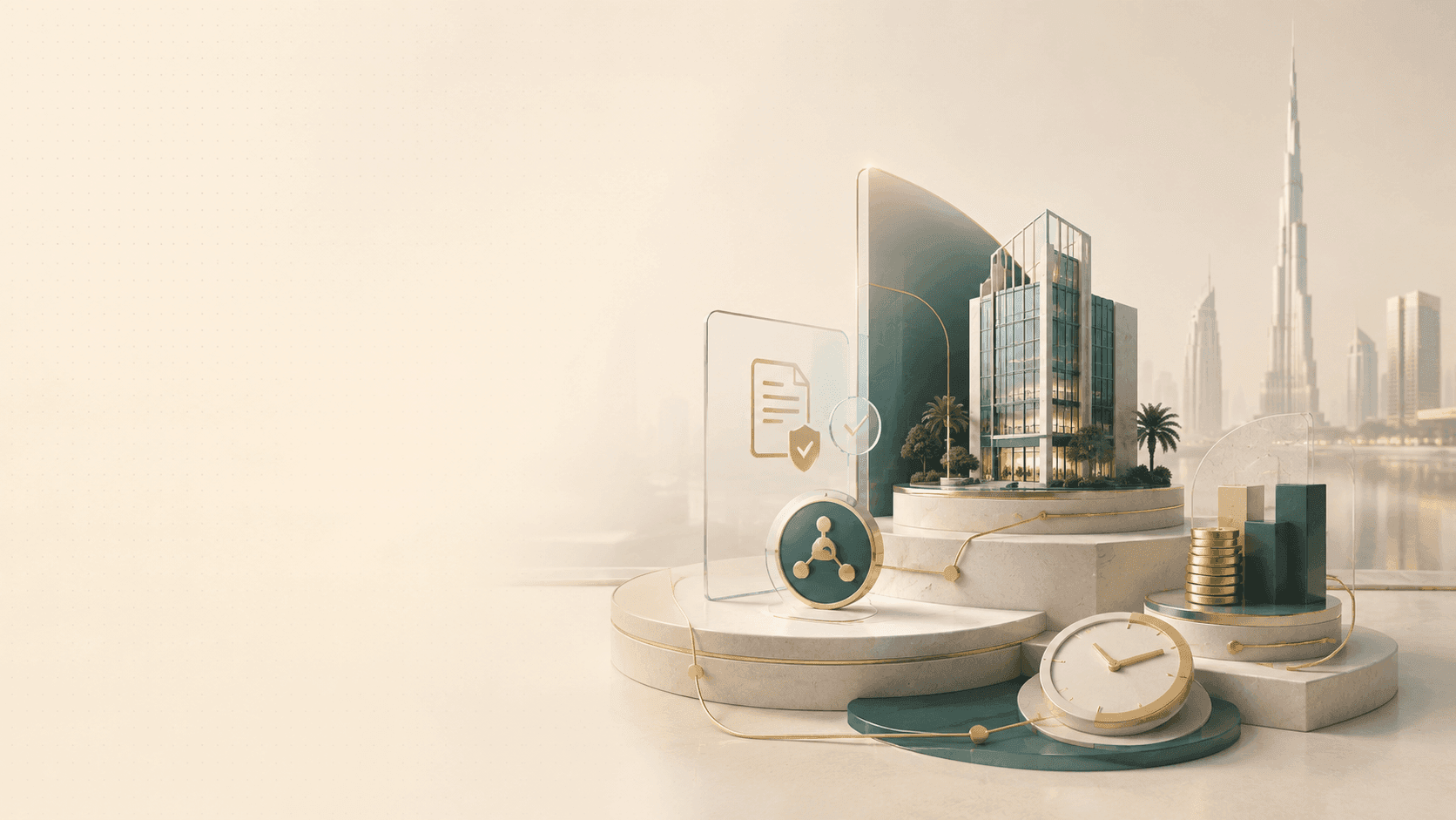 Desk scene representing the steps to start a business in Dubai