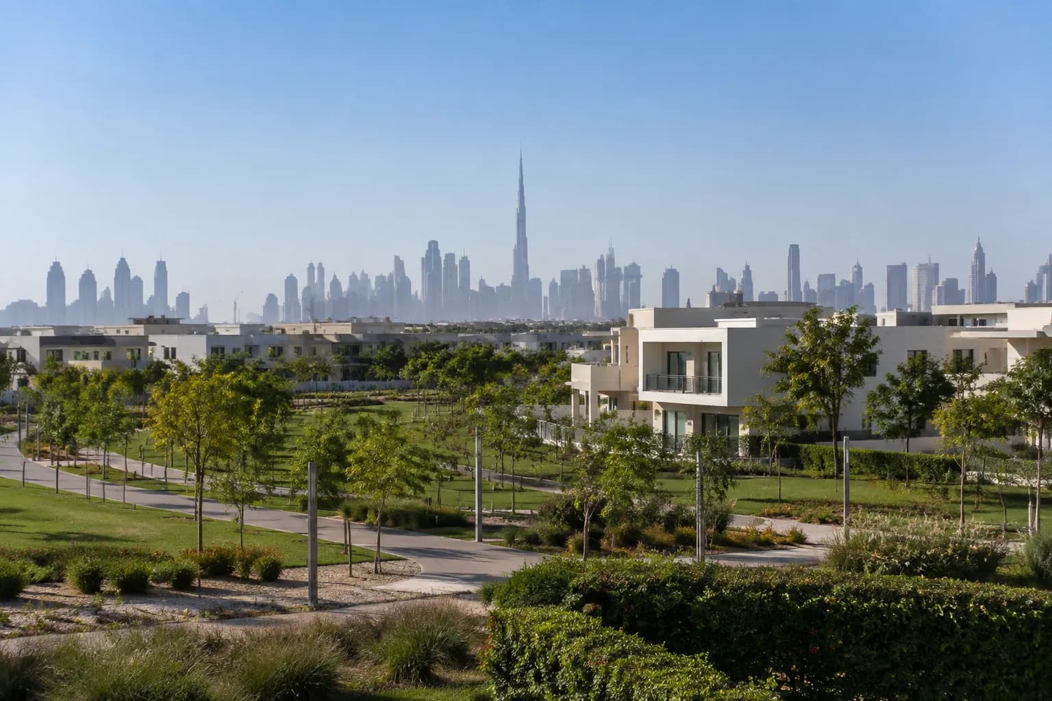 Landscaped residential community in Dubai Hills Estate