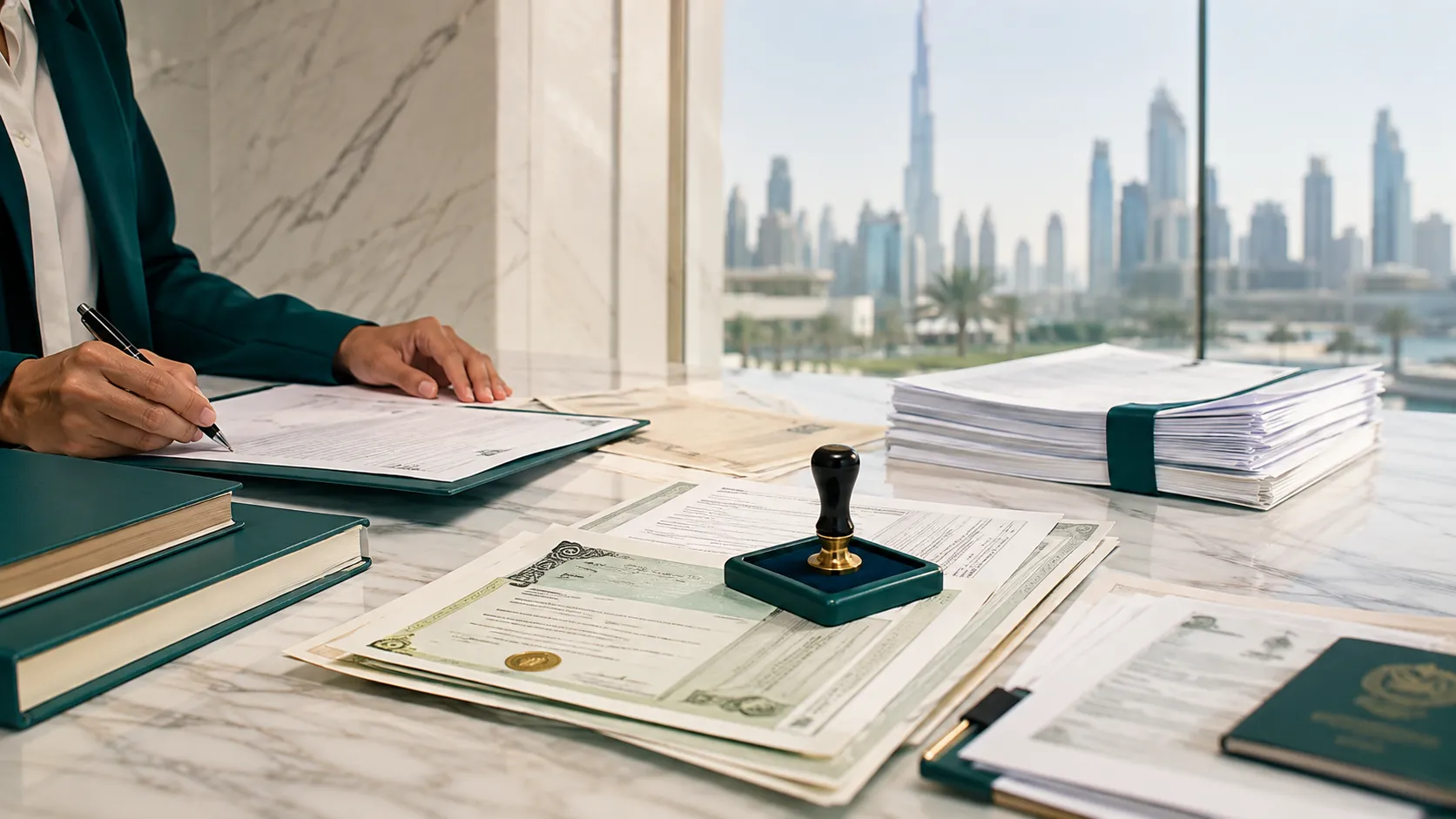 Attested certificates, powers of attorney and notarised documents prepared on a Dubai PRO services desk